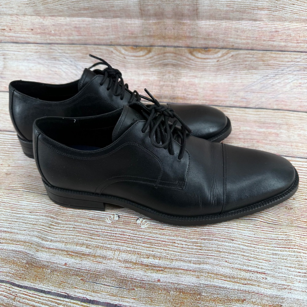 Cole Haan Mens Black Waterproof Leather Cap Toe Oxford Shoes‎ C34262 Size 10 M